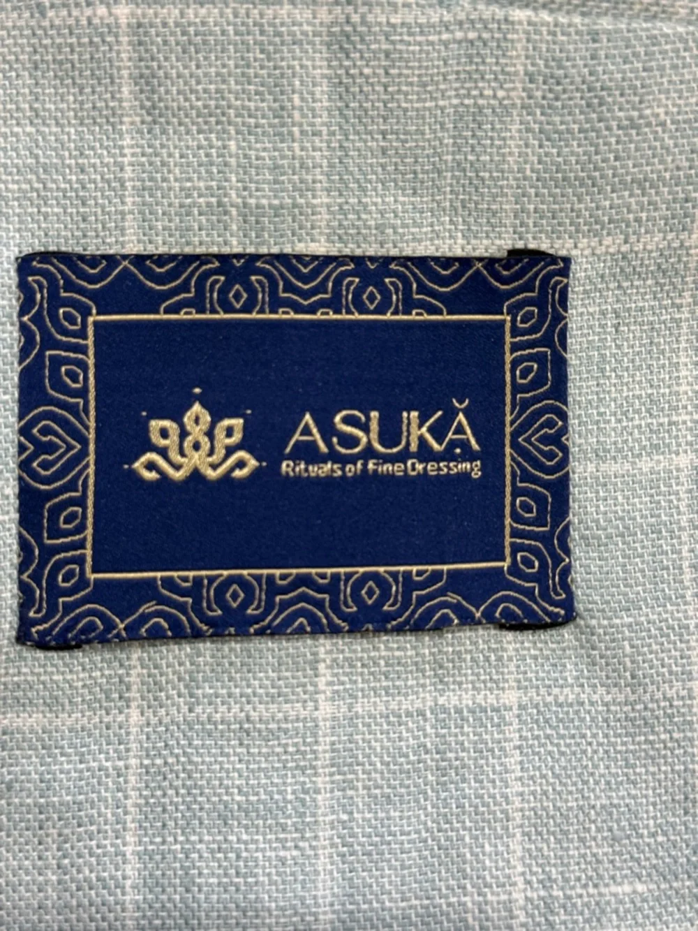 ASUKA Windowpane Blazer Cotton Linen Blend Lightweight Tailored Jacket Seafoam
